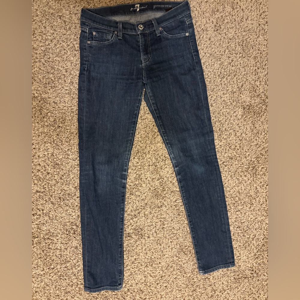 7 For All Mankind Dark Blue Skinny Jeans
